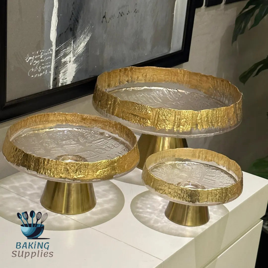 Set of 3 Deep Gold Round Platters – Luxe Serveware Set