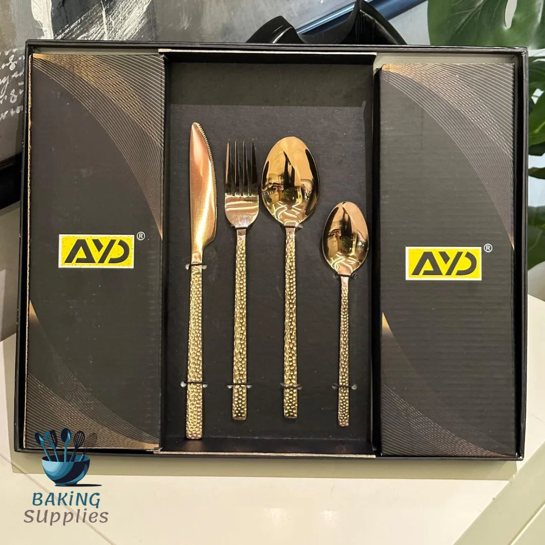 AYD 24-Piece Golden Cutlery Set – Service for 6