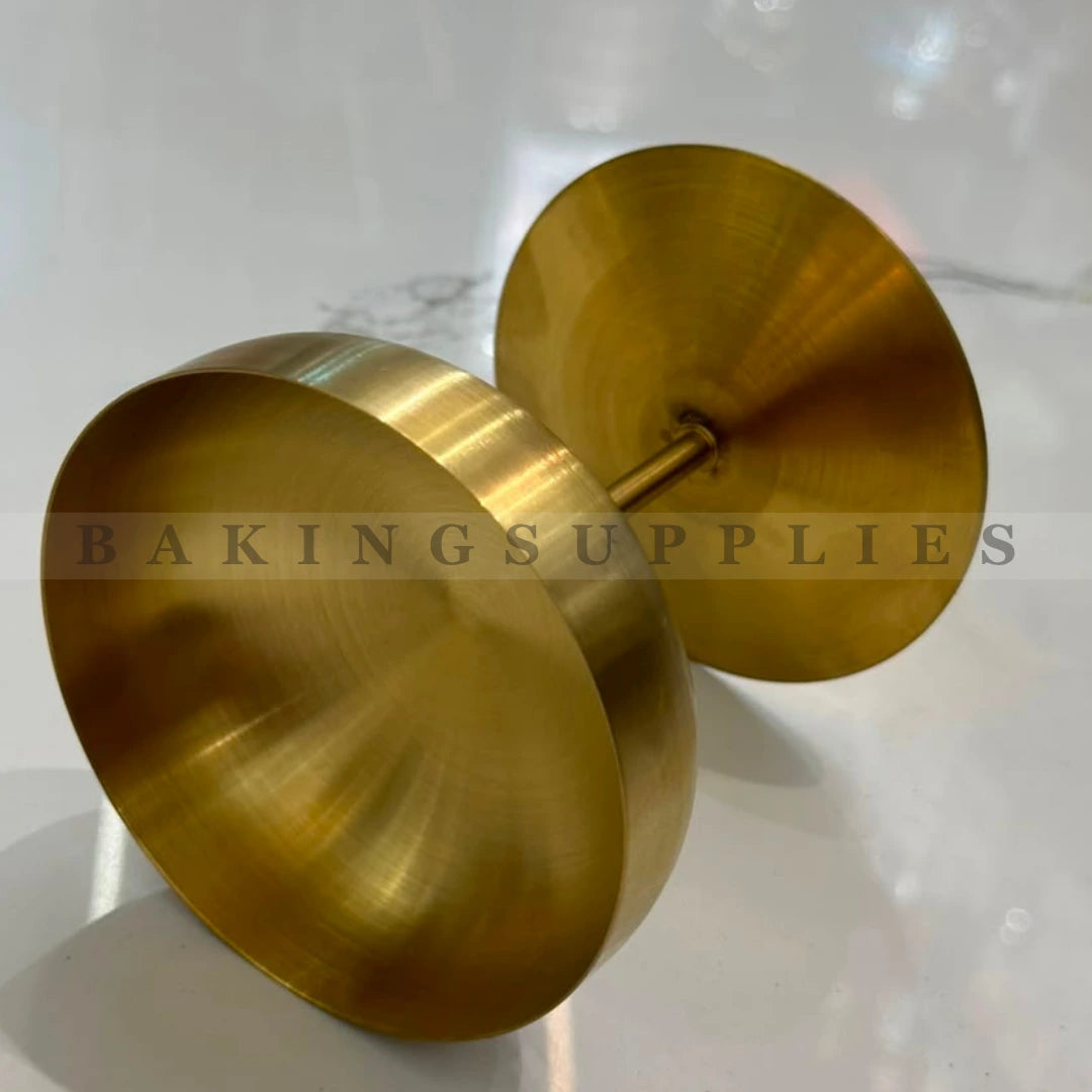 6-Piece Golden Stainless Steel Pedestal Dessert Bowl Set