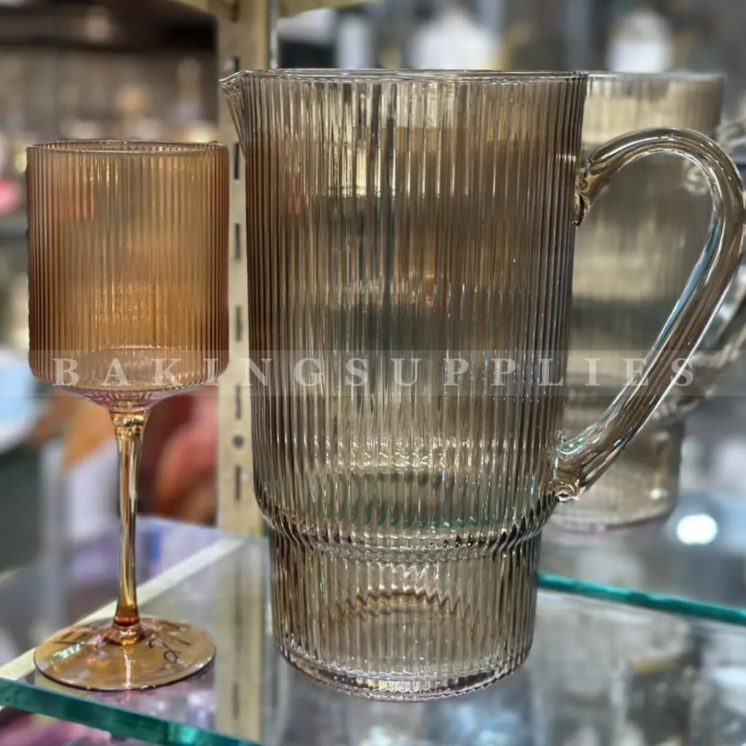 Ribbed Glass Water Set 7 Pieces