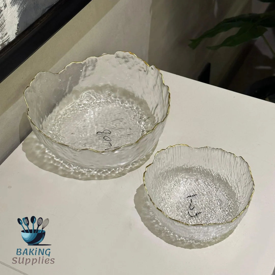 Crystal Bowl with Rim – 7 pcs Set (1 Serving + 6 Dessert Bowls)