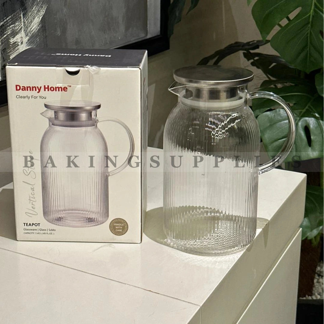 Danny Home Glass Water Jug with Stainless Steel Lid