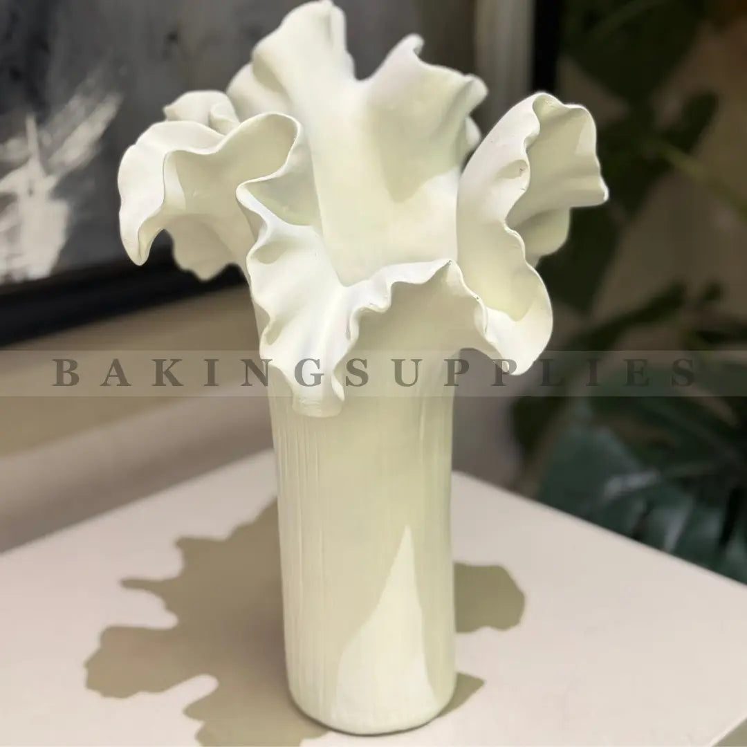 Curvy Ruffle Decorative Vase