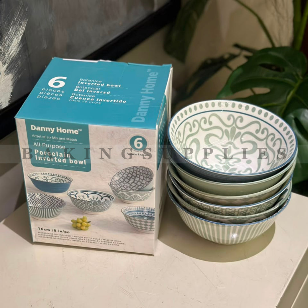 Danny Home Botanica Porcelain Bowl Set 6 Pieces