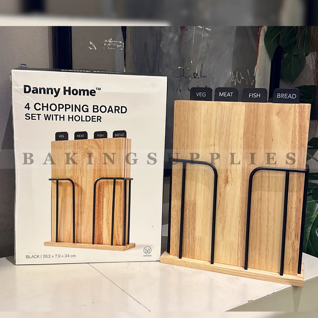 Danny Home 4-Piece Bamboo Chopping Board Set