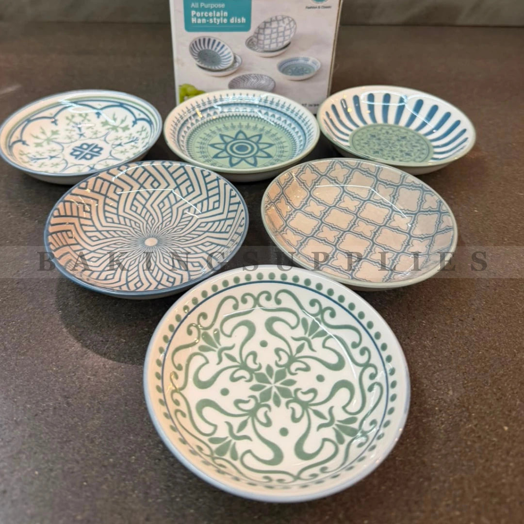 Danny Home 6-Piece Porcelain Saucer Set | Sauce & Condiment Saucers