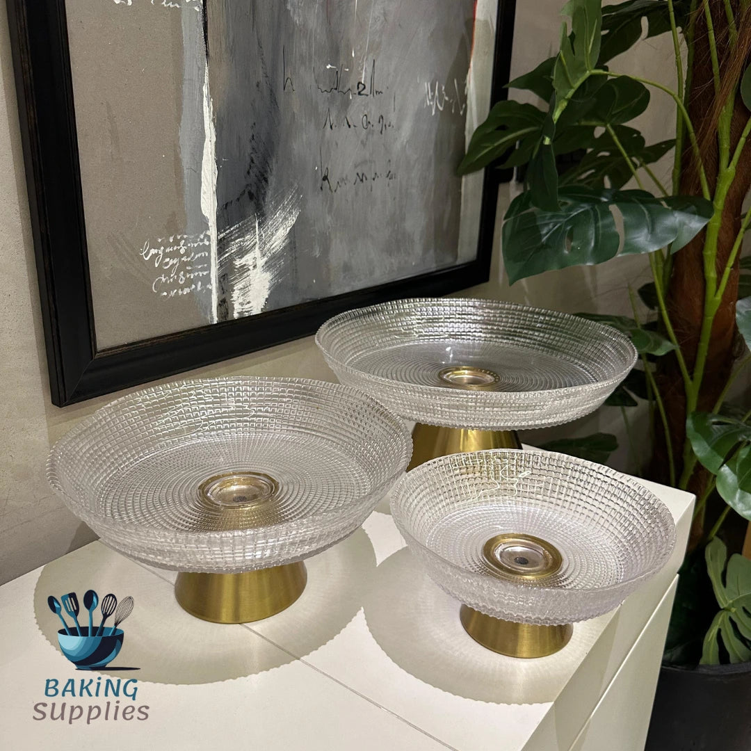 Set of 3 Deep Platters with Gold Stand – Luxe Hosting Set