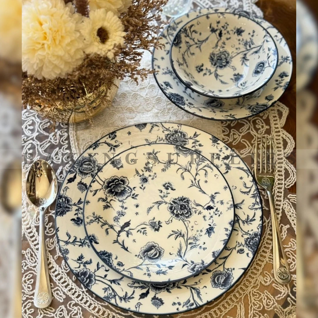 Gupan Blue Floral 24 Piece Dinner Set