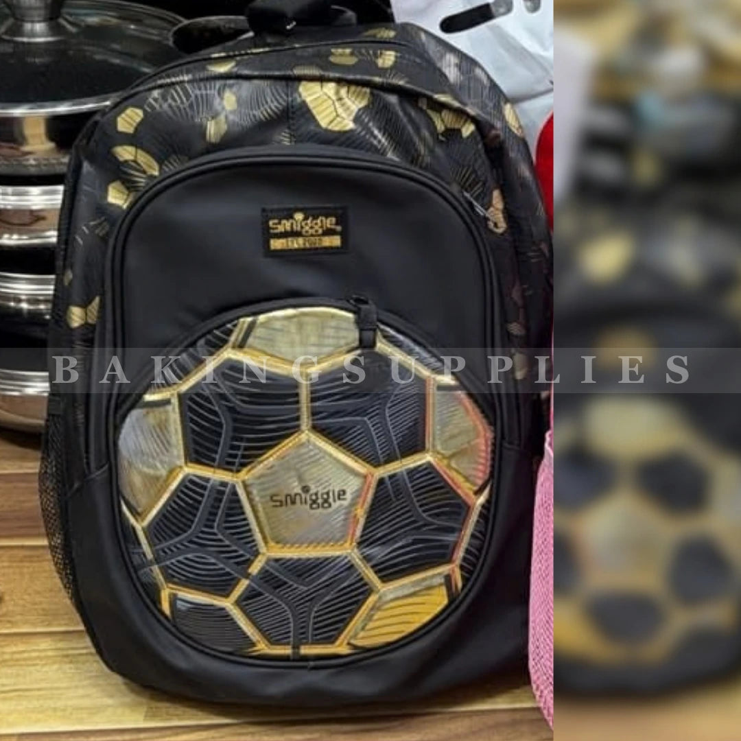 Kids Football School Backpack Black & Gold