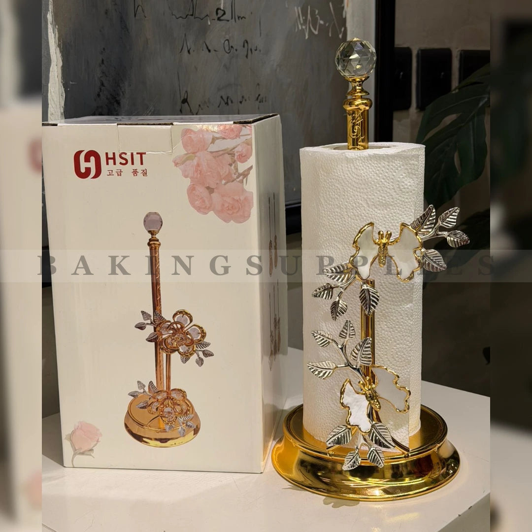 Luxury 3D Butterfly Floral Tissue Holder Stand