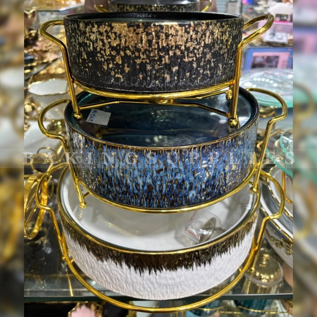 Luxury Textured Buffet Serving Dish Set of 3