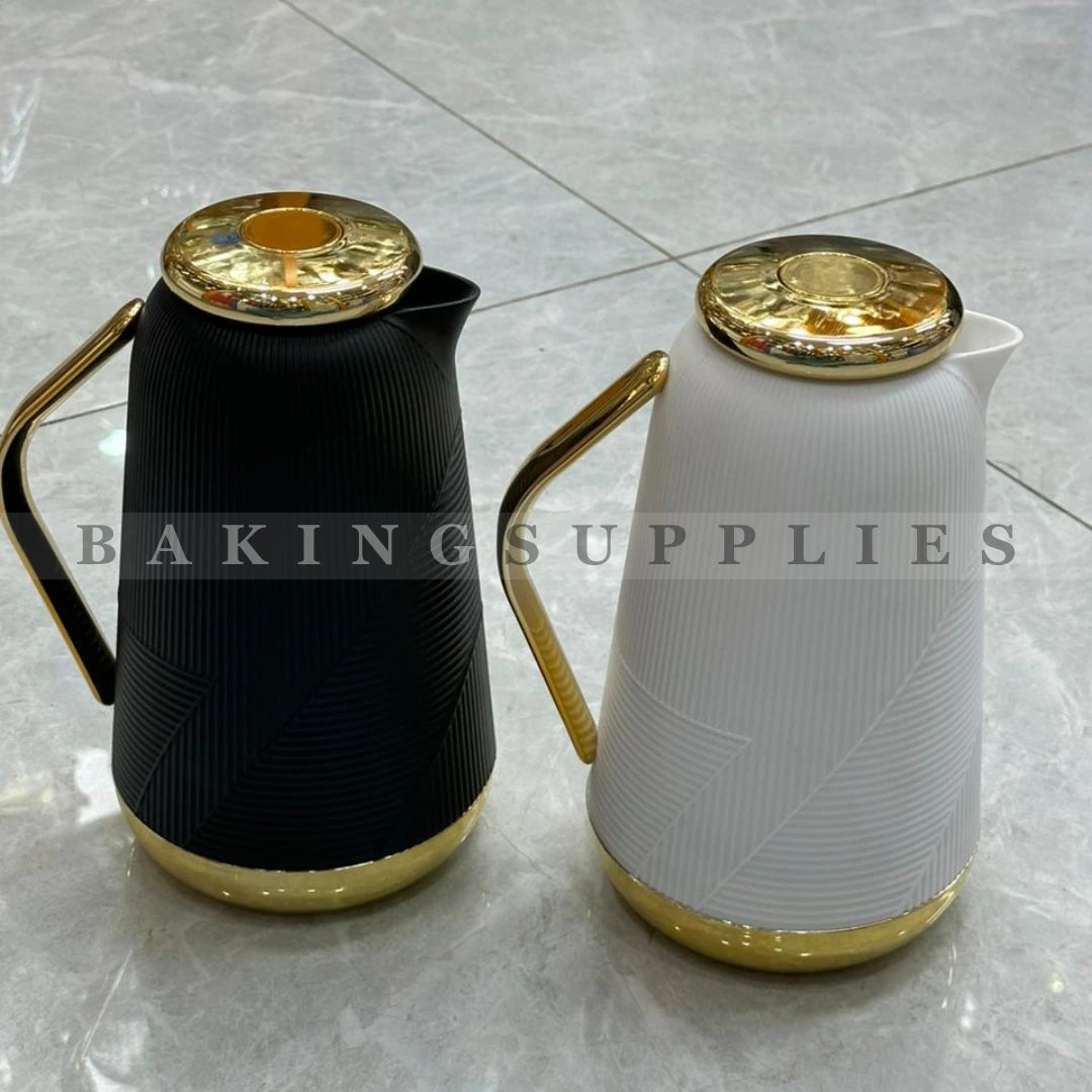 Luxury Thermal Coffee Flask with Gold Handle | Premium Tea & Coffee Server