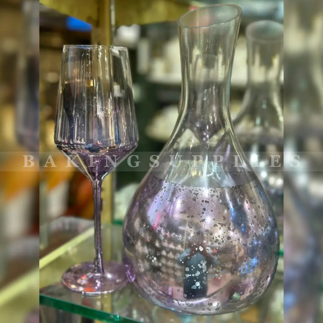 Metallic Tinted Glass Water Set 7 Pieces