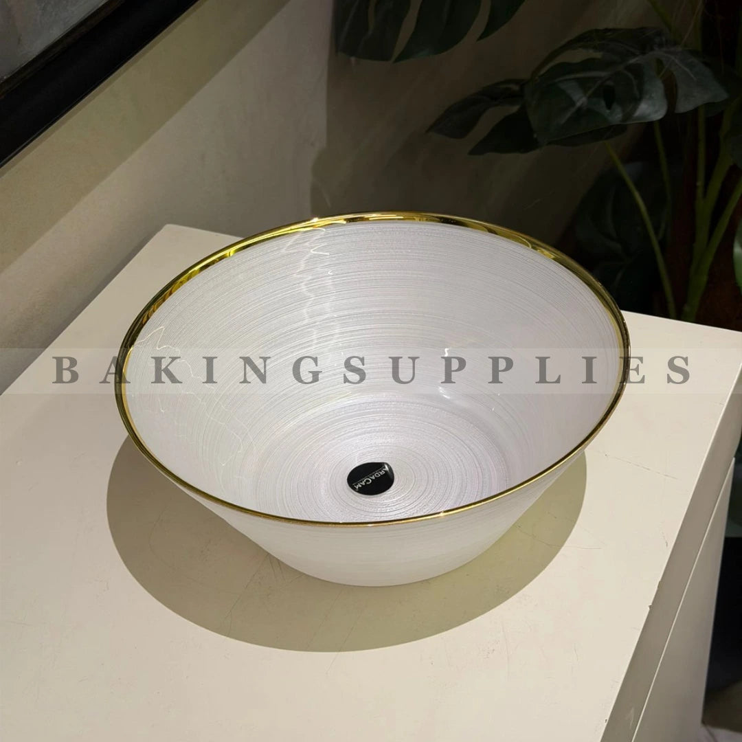 Pearl White Ceramic Ice Cream Set