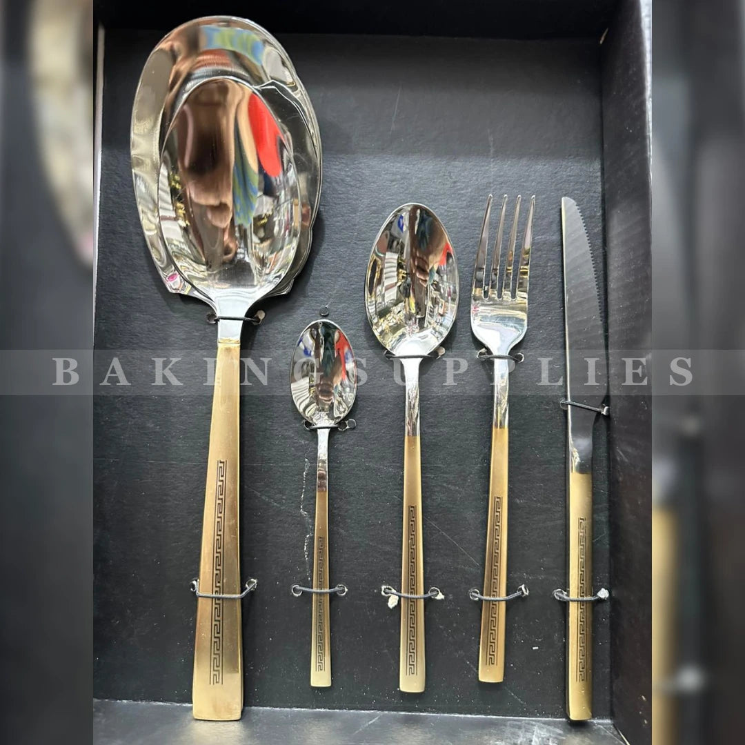 AYD 36-Piece Spoon Set (Serves 8) | Premium Gold & Silver Cutlery