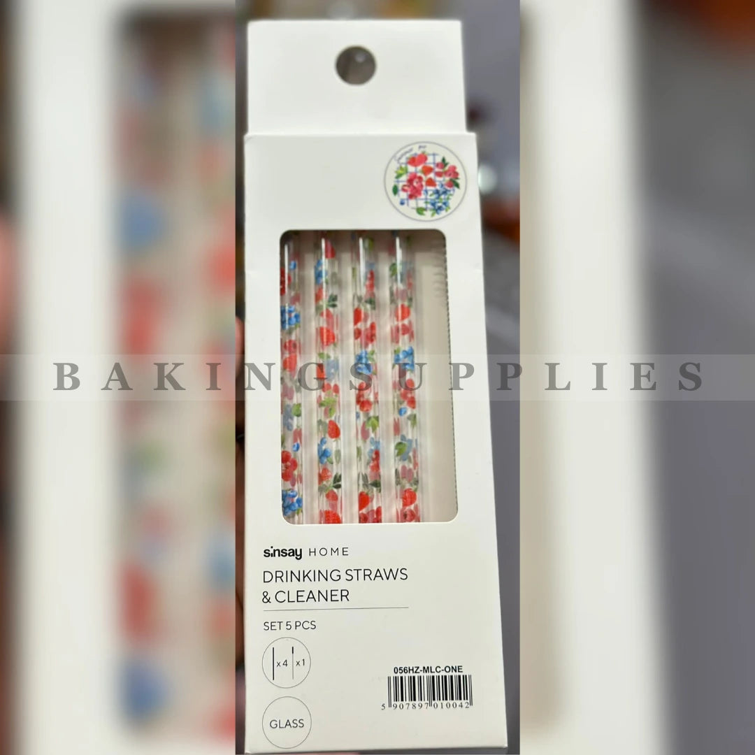 Decorative Reusable Glass Drinking Straws - 3 Stylish Designs