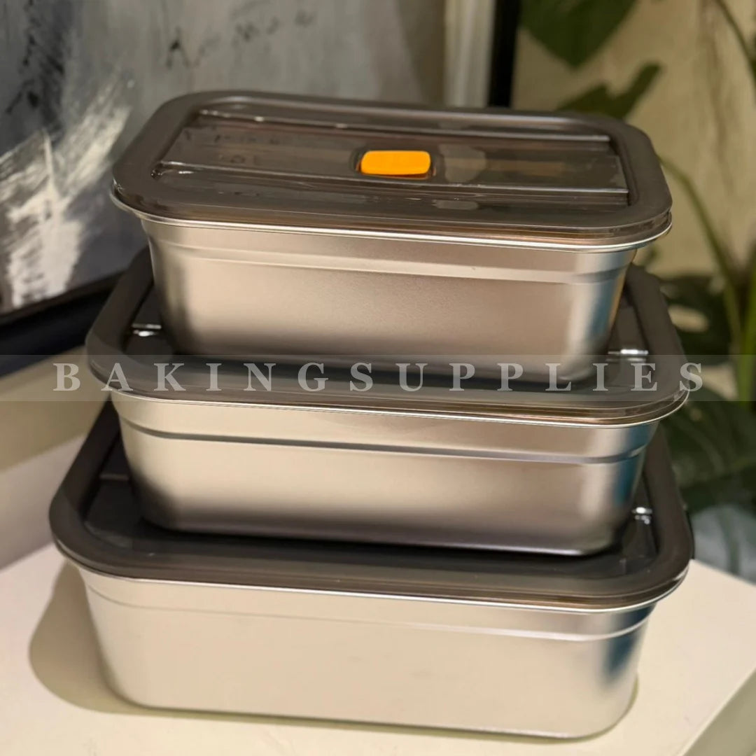 Rectangular Stainless Steel Food Container Set of 3