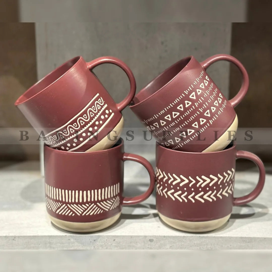 4 Piece Ceramic Mug Set