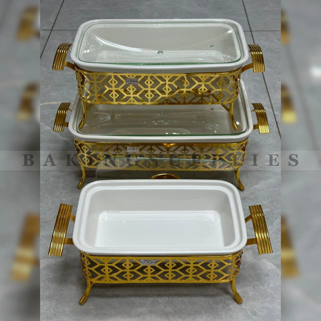 Luxury Gold Chafing Dish Set of 3