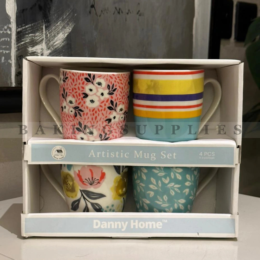 Set of 4 Artistic Mugs