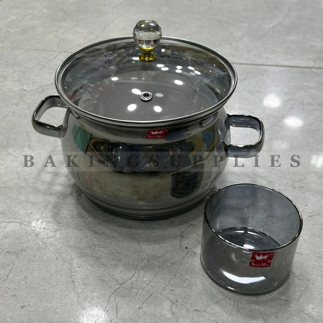 Luxury Crystal Glass Sweet Set 7 Pieces with Lid