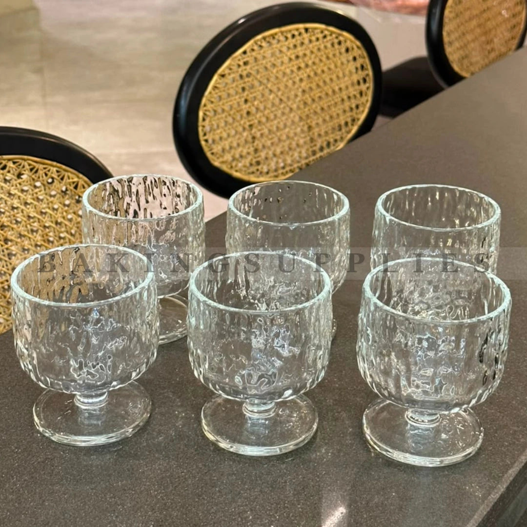Crystal Glass Dessert Bowls Set of 6 | Premium Ice Cream Bowls