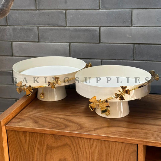 Luxury White & Gold Platters with Stand | Baking Supplies