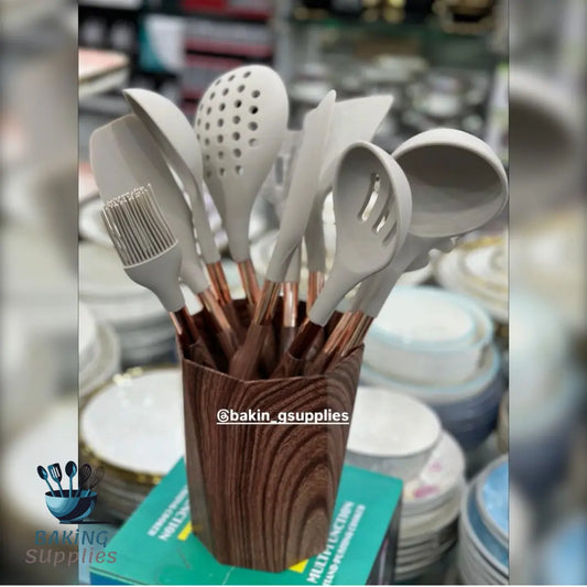 15‑Piece Silicone Cooking Utensil Set with Holder