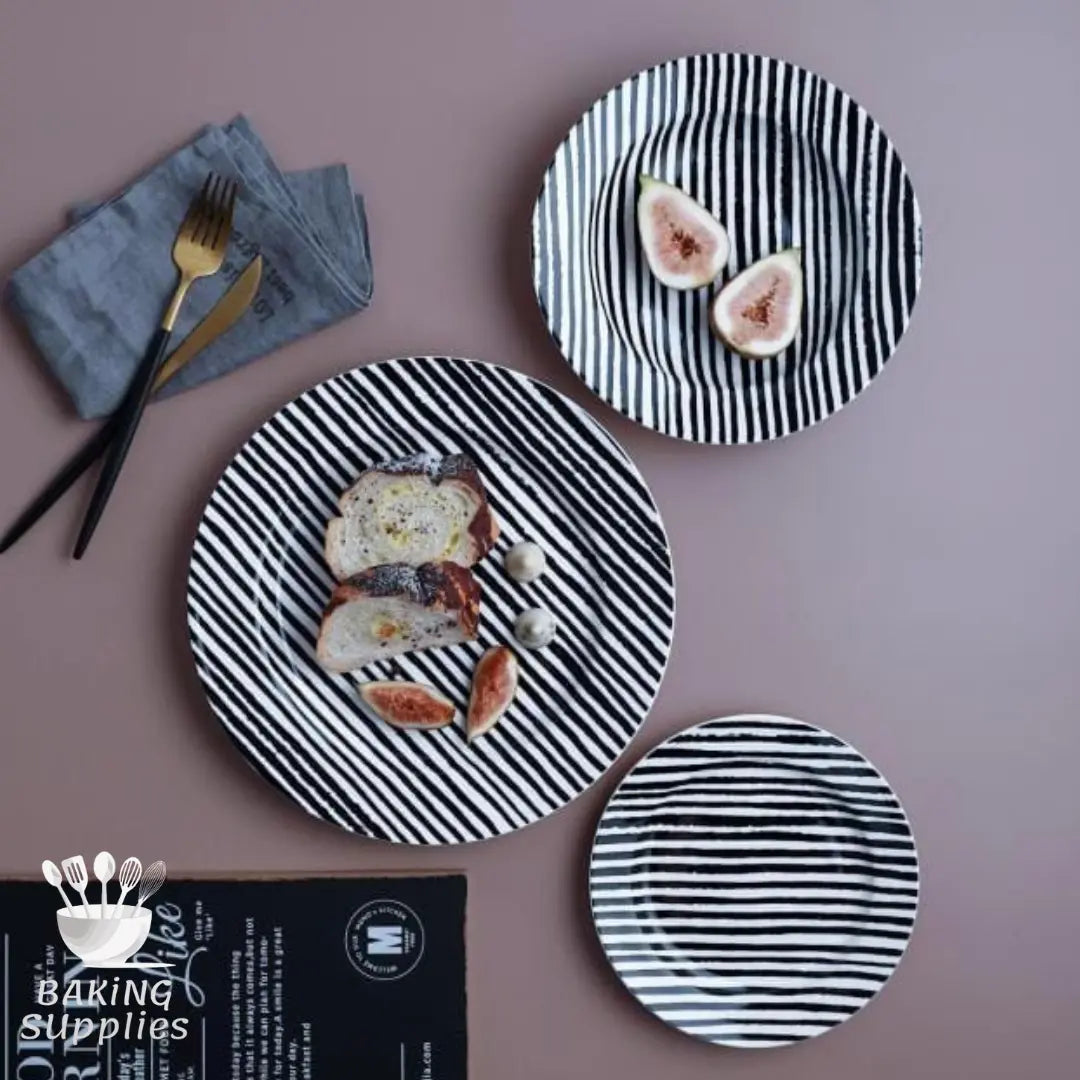 Danny Home 18pcs Dinner Plate Set - Blue & Black