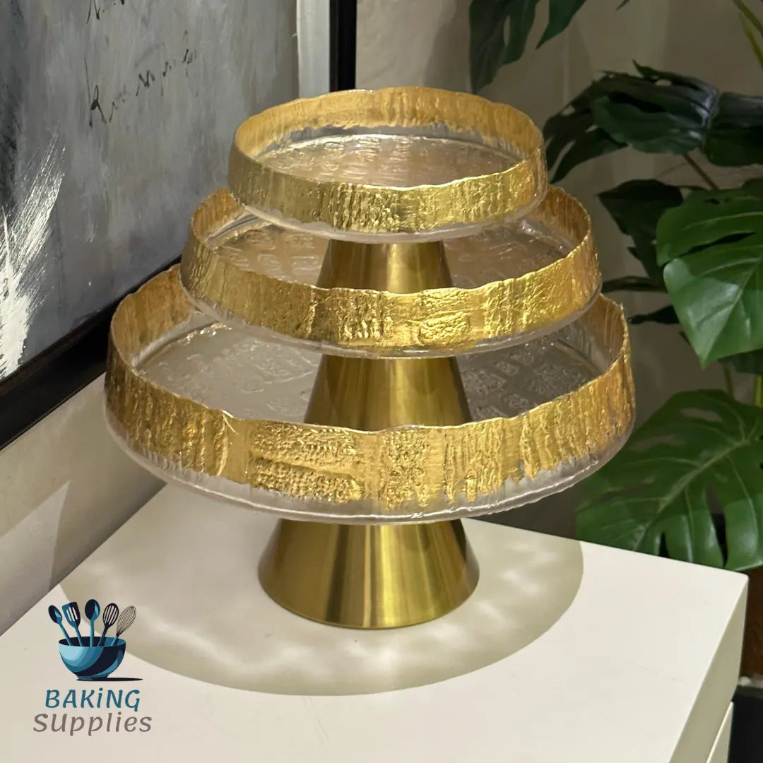 Set of 3 Deep Gold Round Platters – Luxe Serveware Set