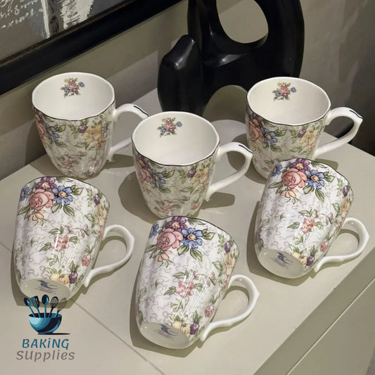 Set of 6 Bone China Mugs – 450 ml Premium Drinkware