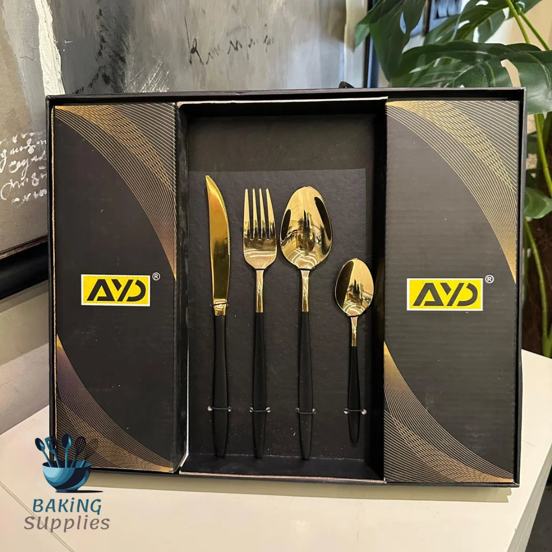 AYD 24-Piece Golden Cutlery Set – Service for 6