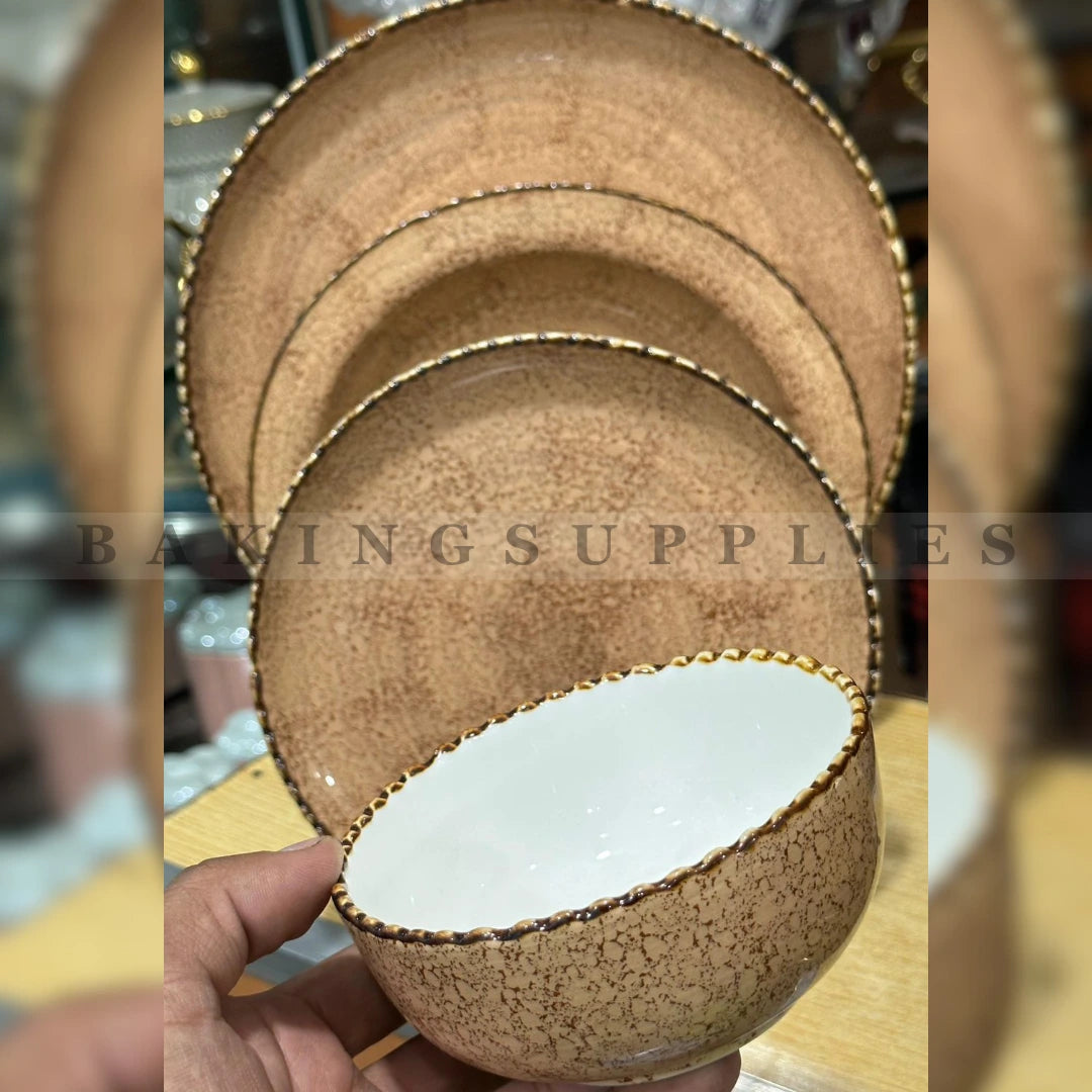 24 Pcs Ceramic Dinner Set - Serves 6