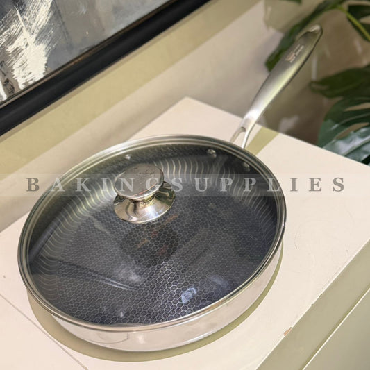 28cm Honeycomb Fry Pan with Glass Lid
