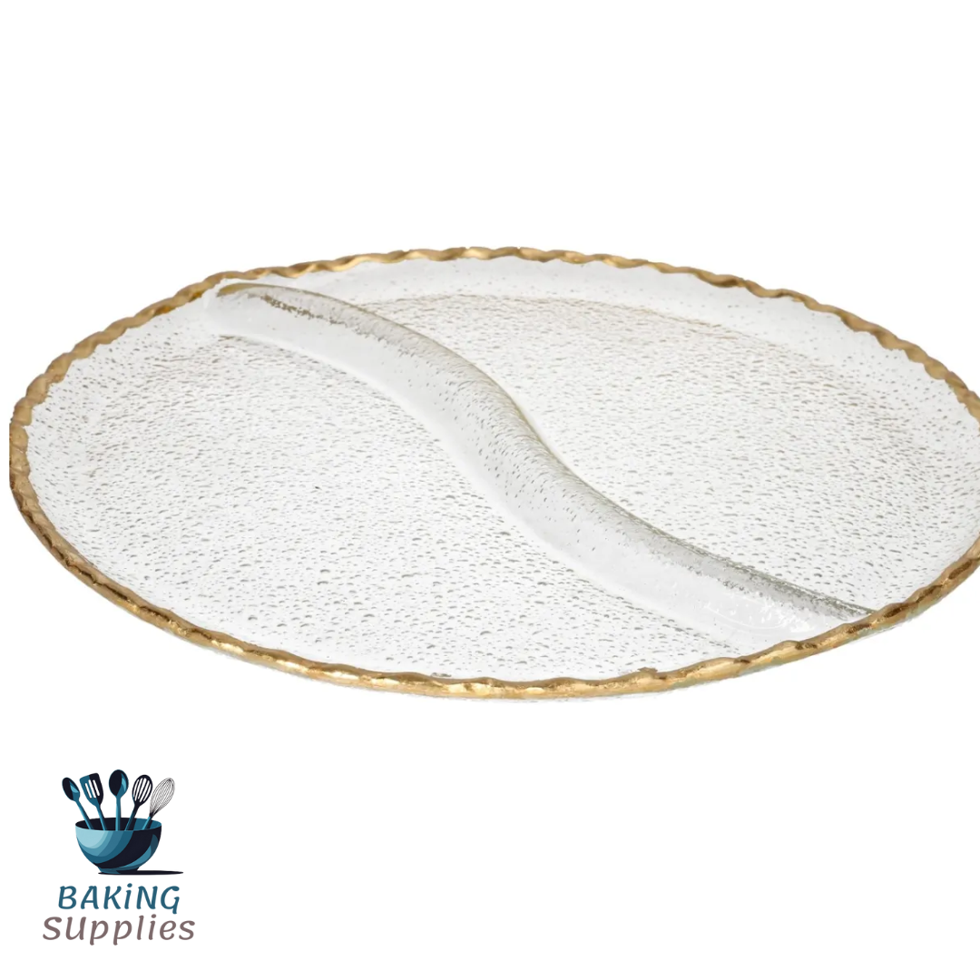 2 Grid Glass Serving Platter 32.4cm
