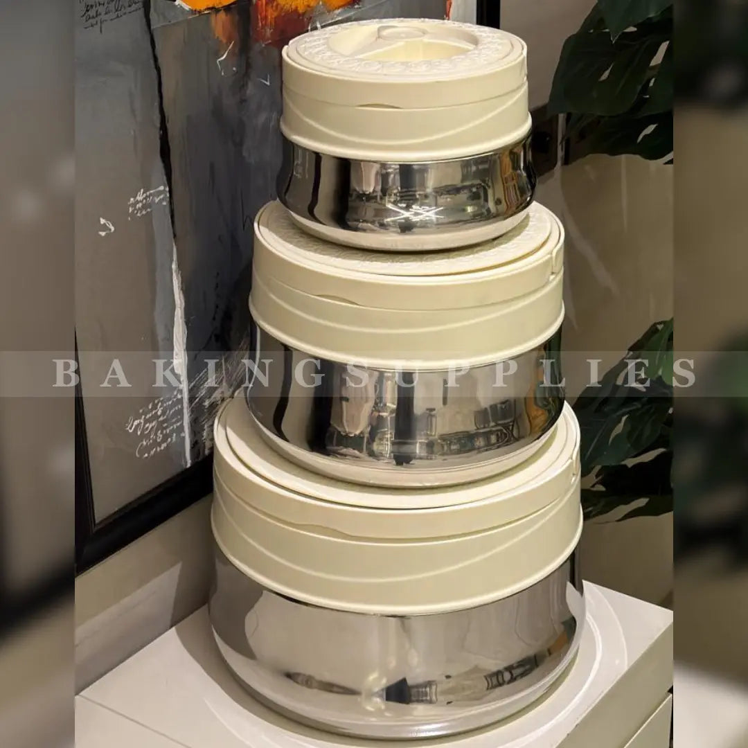 3 Piece Stainless Steel Hot Pot Set | Premium Insulated Food Server