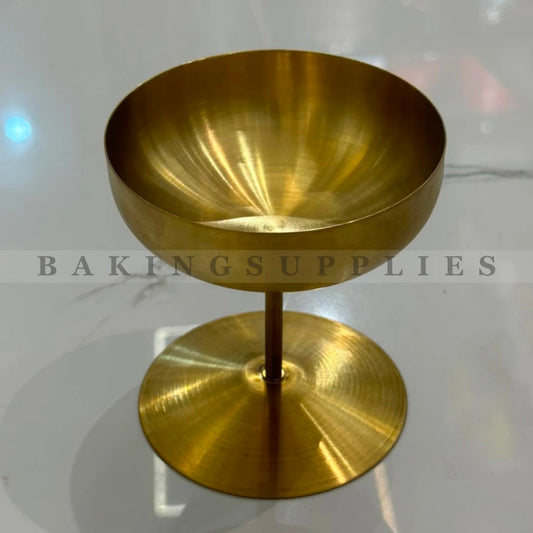 6-Piece Golden Stainless Steel Pedestal Dessert Bowl Set