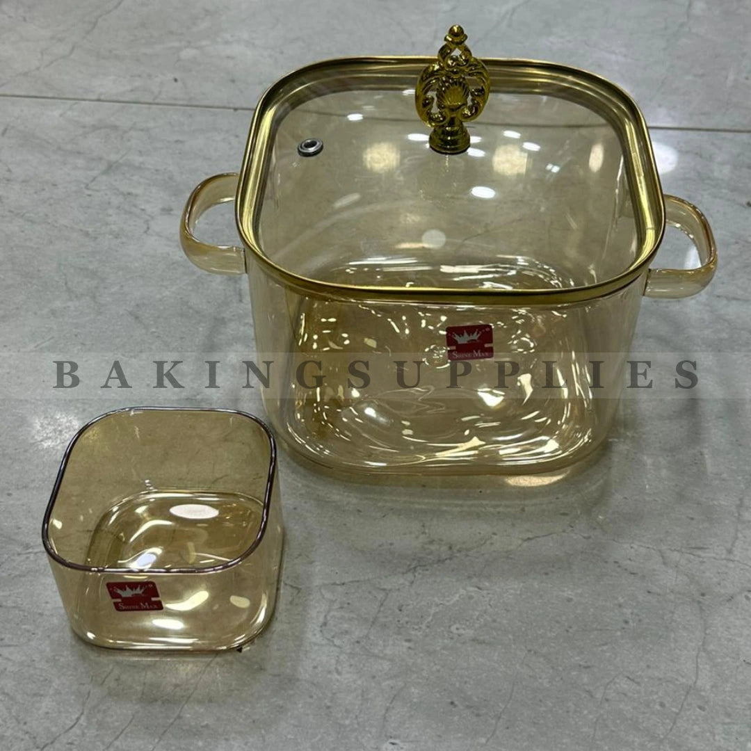 Luxury Crystal Glass Sweet Set 7 Pieces with Lid