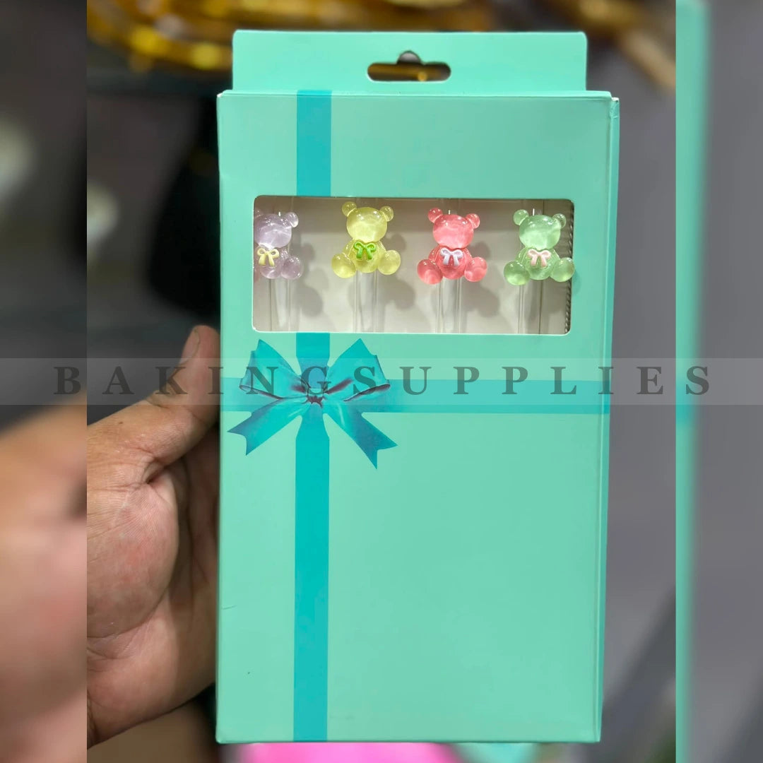 Decorative Reusable Glass Drinking Straws - 3 Stylish Designs
