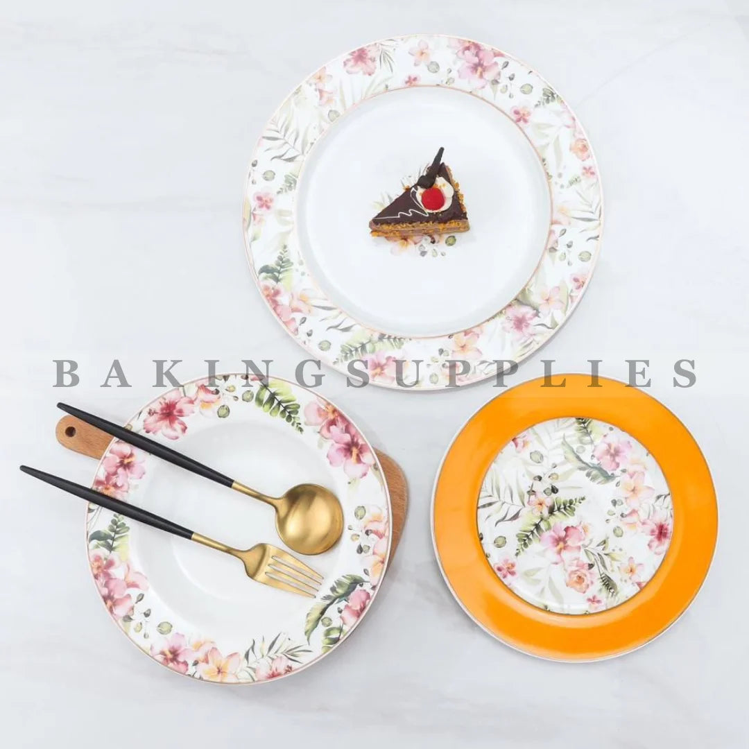Porcelain Plate Set of 18 Available in 10 Designs