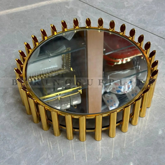 Luxury Gold Mirror Cake Platter