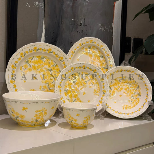 28-Piece Ceramic Plate & Bowl Set – Serve for 6