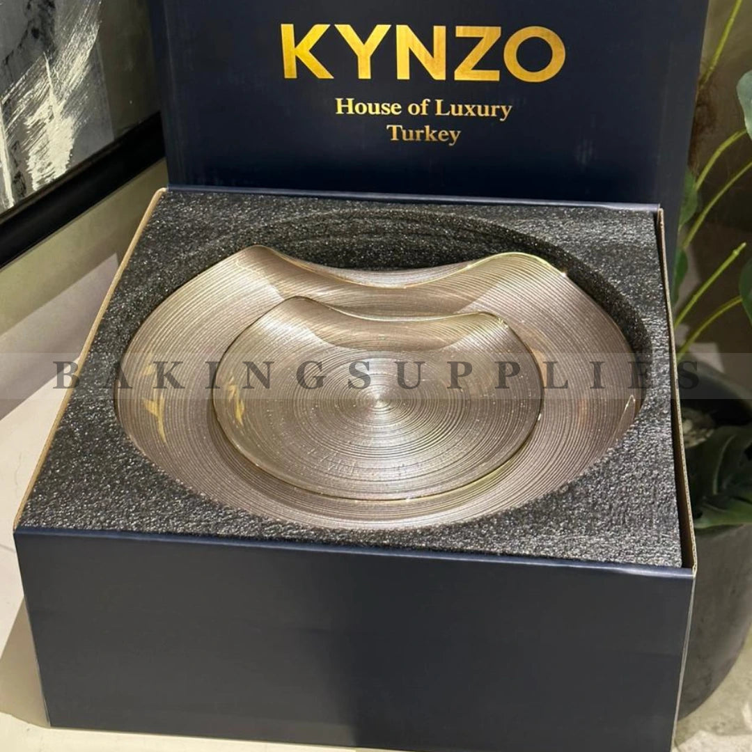 KYNZO 7-Piece Luxury Cake Set – Premium Glass Serving Set with Gift Box