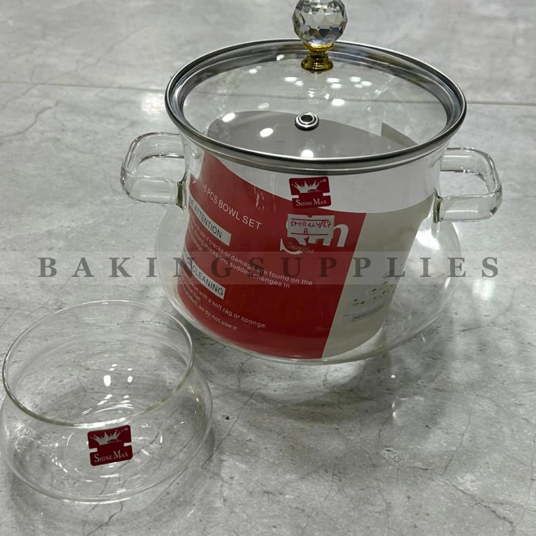 Luxury Crystal Glass Sweet Set 7 Pieces with Lid