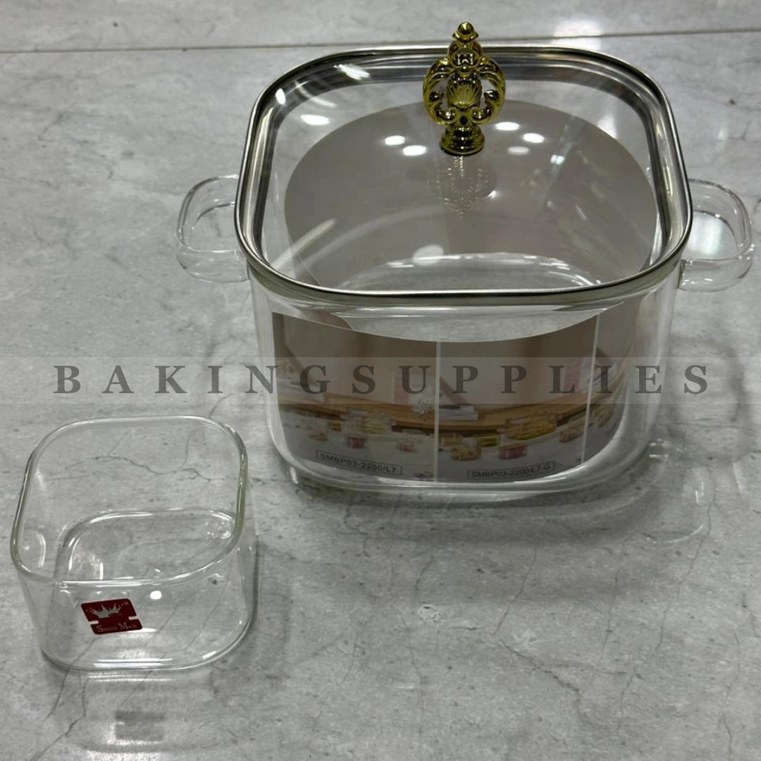 Luxury Crystal Glass Sweet Set 7 Pieces with Lid