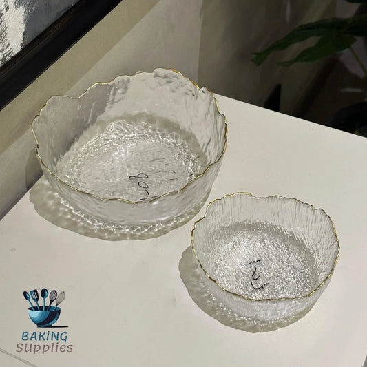 Crystal Bowl with Rim – 7 pcs Set (1 Serving + 6 Dessert Bowls)