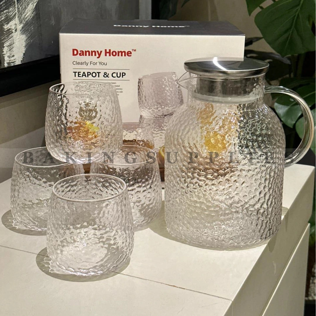 Danny Home 5 Piece Glass Water Set with Jug & Glasses