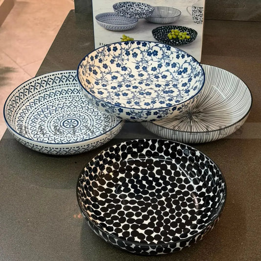 Danny Home 4 Piece Porcelain Soup Plate Set 8.25 Inch | Premium Dinnerware