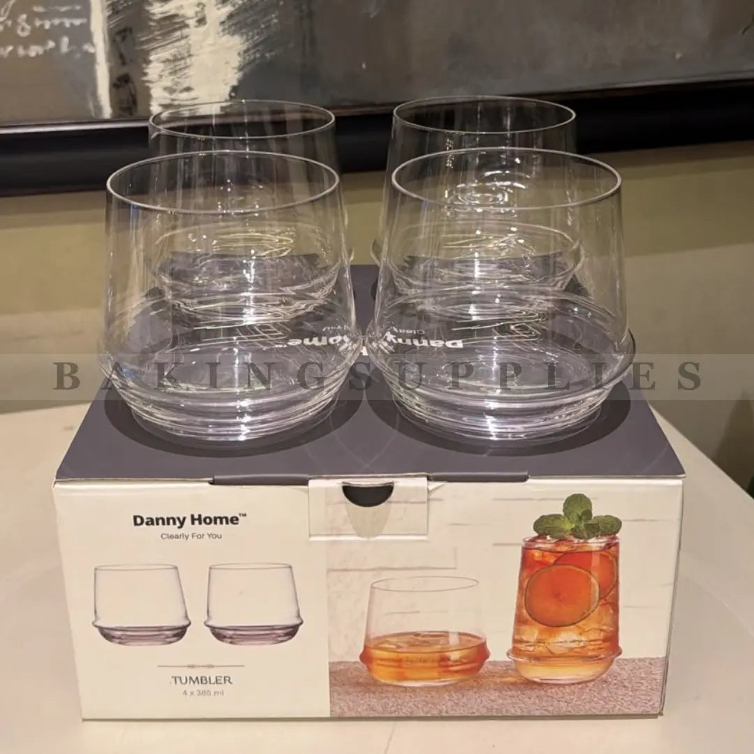 Danny Home 4 Piece Glass Tumbler Set 385ml