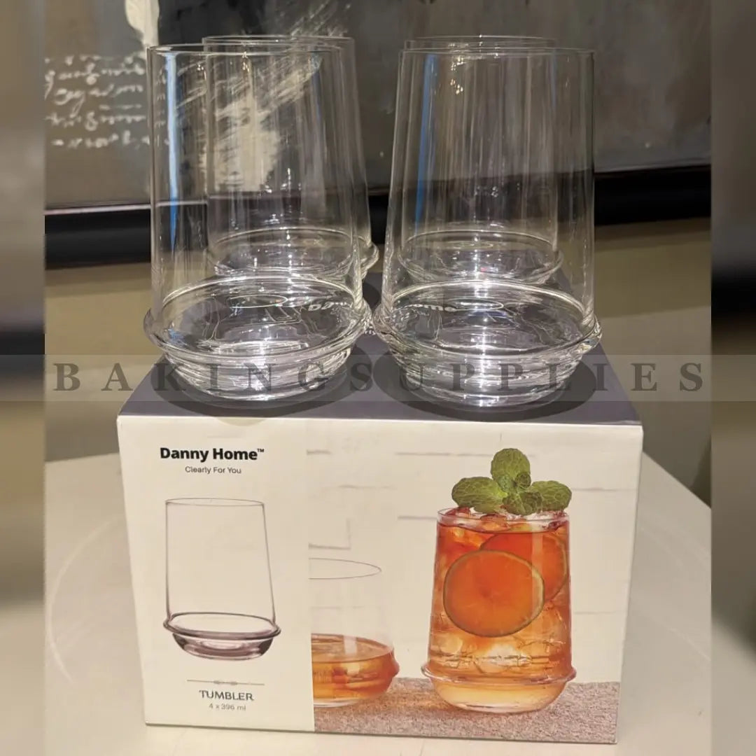 Danny Home 4 Piece Glass Tumbler Set 396ml